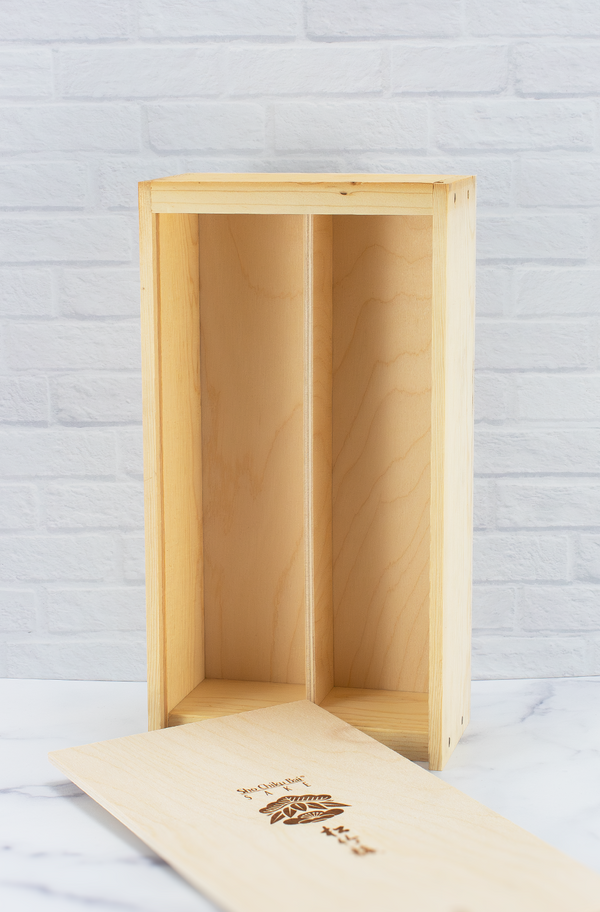 2-Bottle Wooden Gift Box View 2